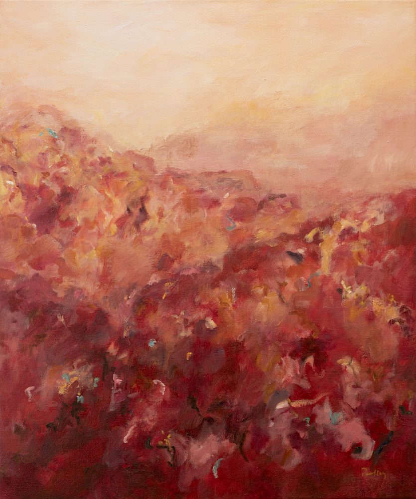 Mountain Flowers - Robyn Pedley, Acrylic on canvas 60 x 50cm. Bobbie P Gallery
